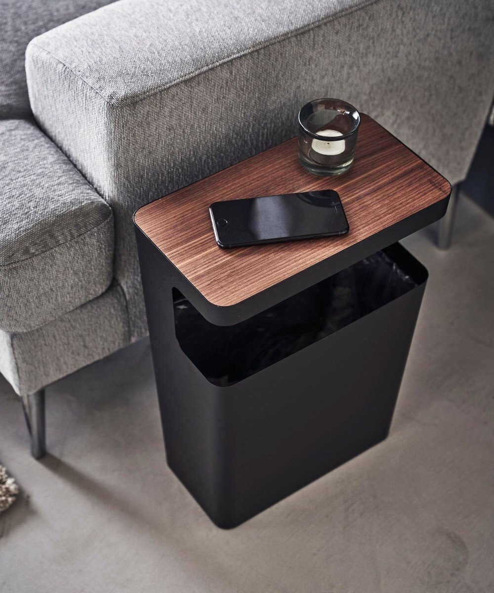 tower 天板付きトラッシュカン リン 角型 ブラウン 