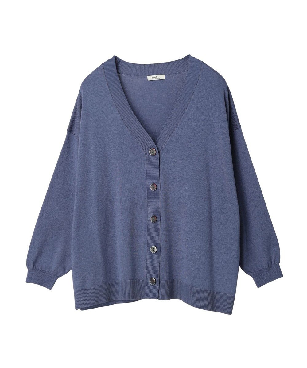 earth music&ecology サイドスリットルーズＶネックカーディガン 
