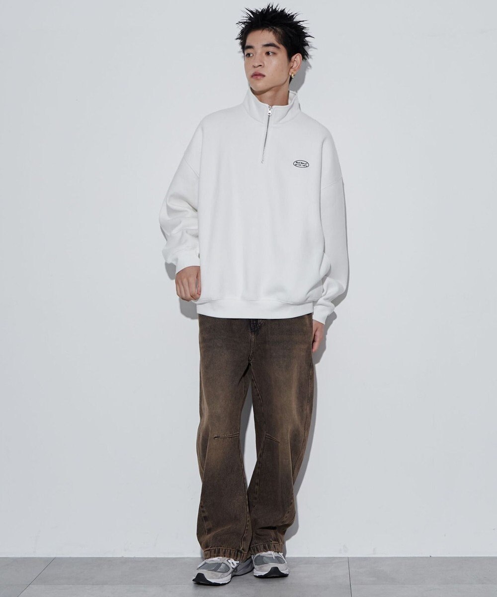 WEGO ワンポイントハーフジッププルオーバー 