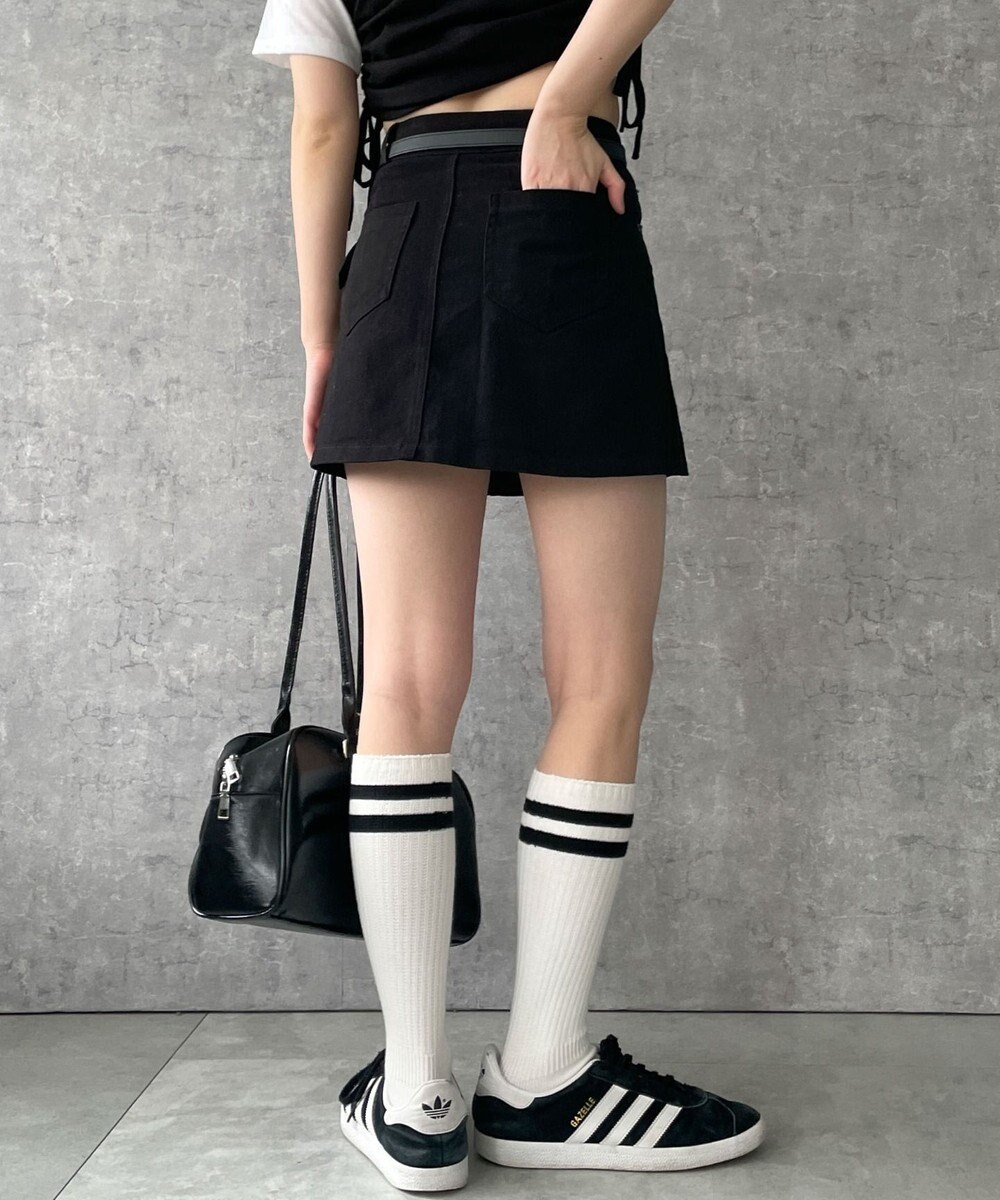 WEGO ベルトデニムスカート 