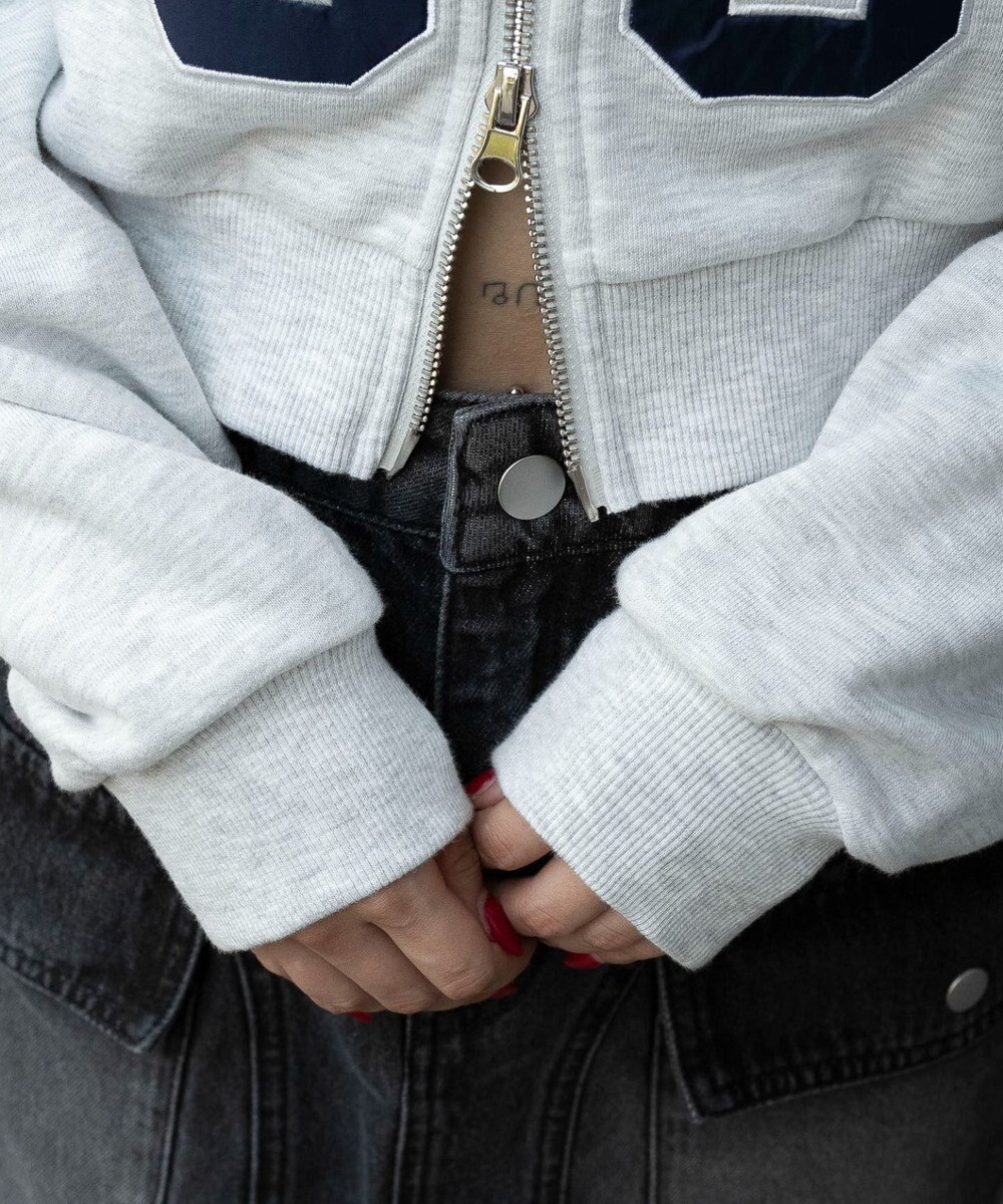 WEGO グラフィックショートZIPパーカー 