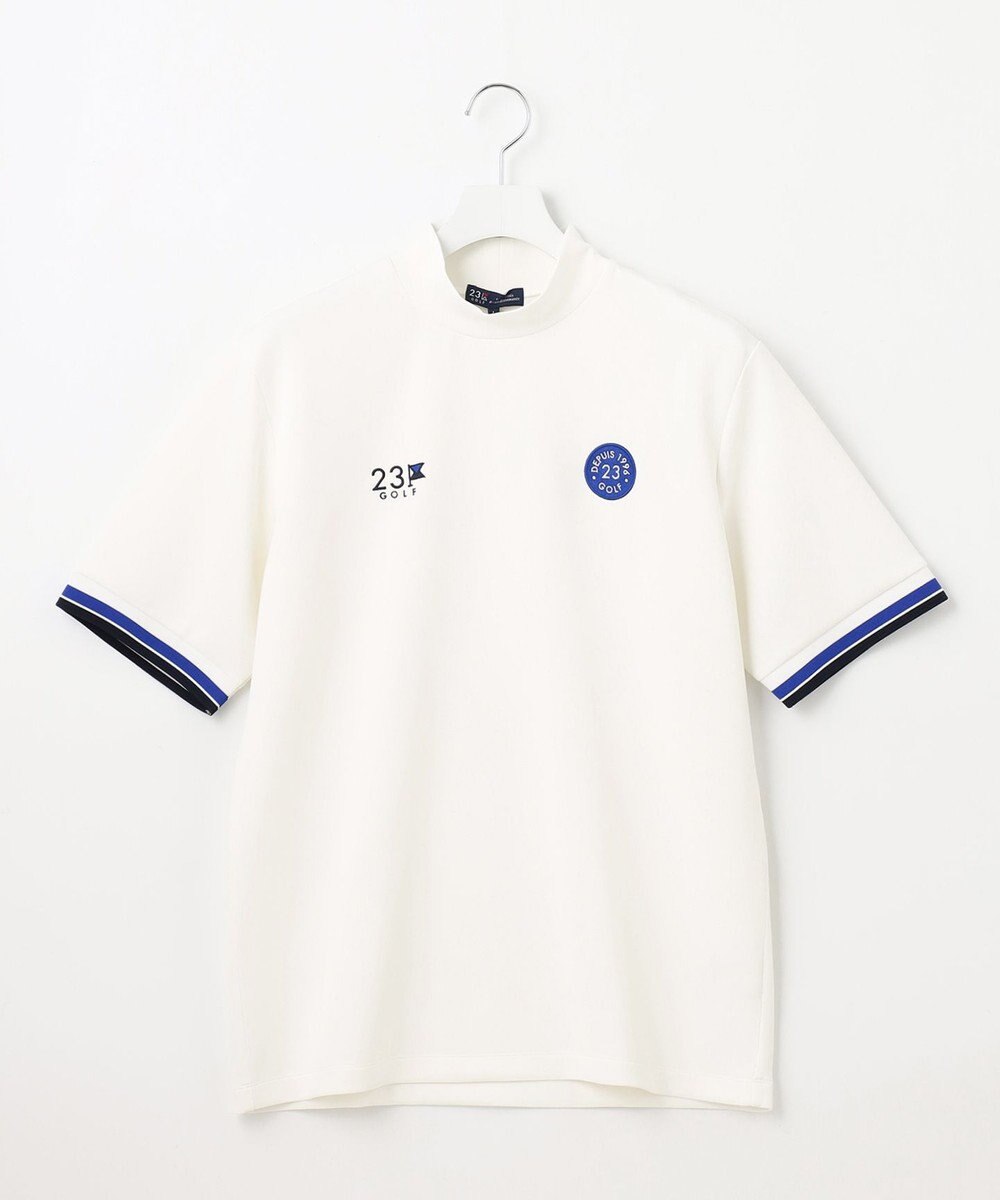 23区GOLF 【MEN】【吸水速乾・UVケア】袖ライン モックネックシャツ 