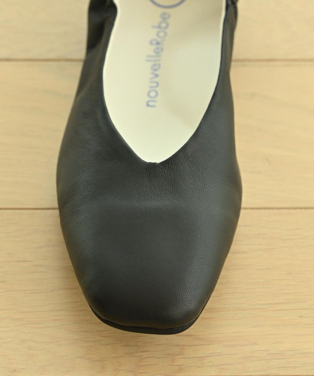 nouvelleRobe Oū 【本革・高反発】Square-plain スクエアトゥ Vカットパンプス 