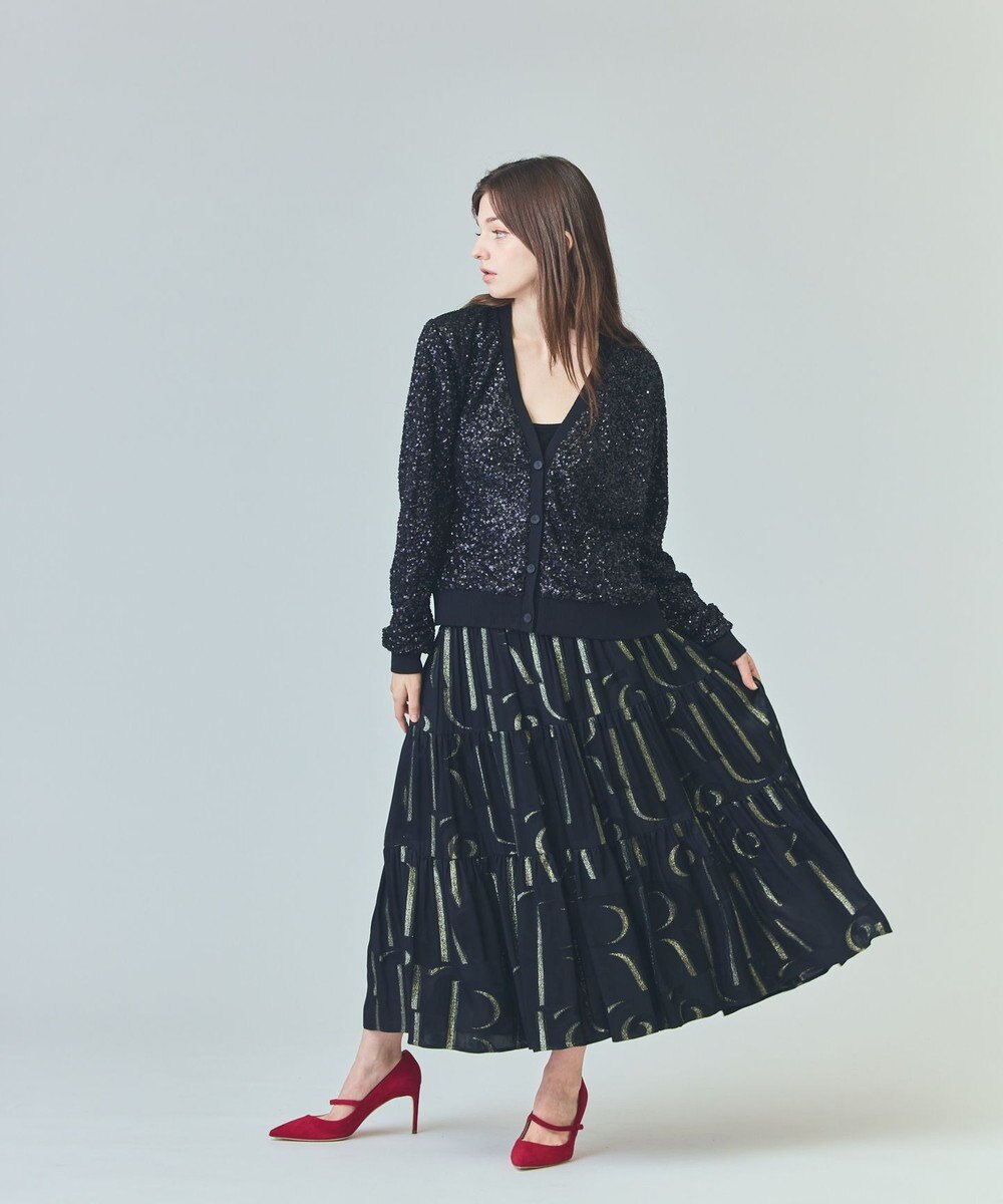 GRACE CONTINENTAL ラメジャガードサテンスカート 