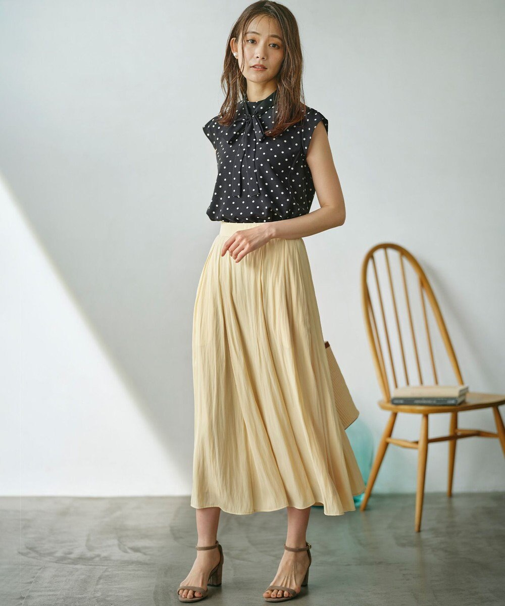 組曲 【WEB限定】ギャザーライトデシン タックスカート 