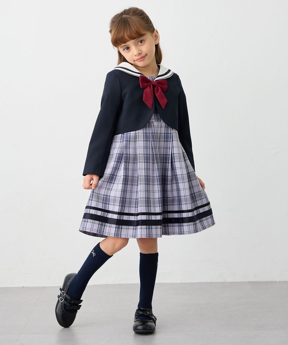 ANY KIDS 【2点セット】セーラージャケット+チェックワンピース 