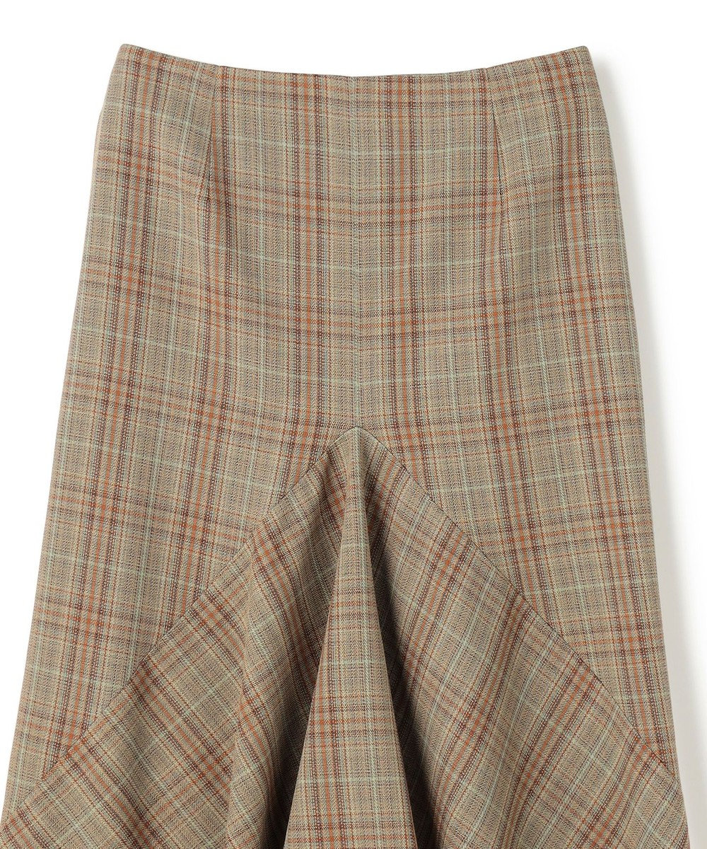 BEIGE， SELMA / チェックウールラッフルスカート 