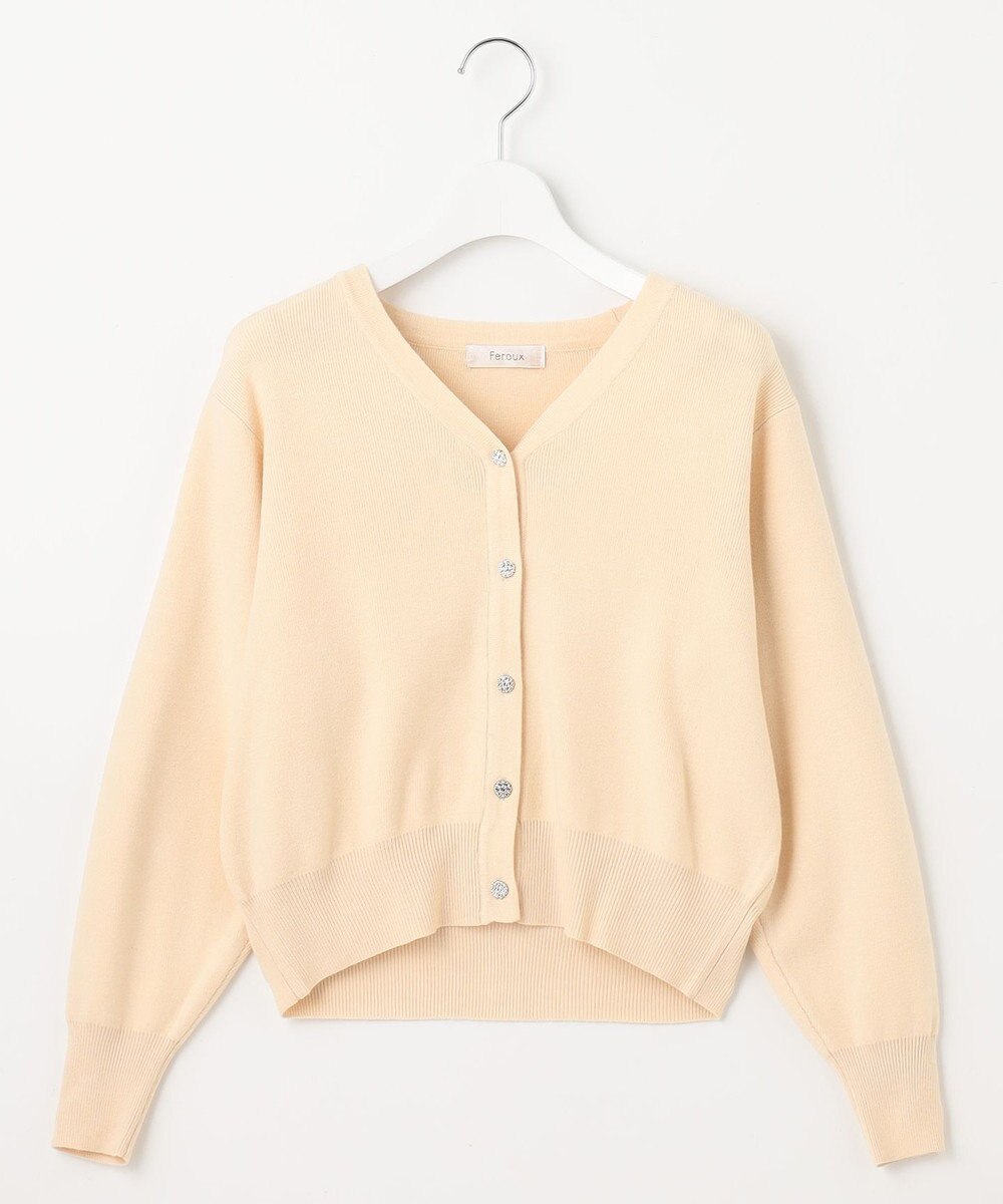 Feroux 【洗える】ビジューボタン2WAY カーディガン 