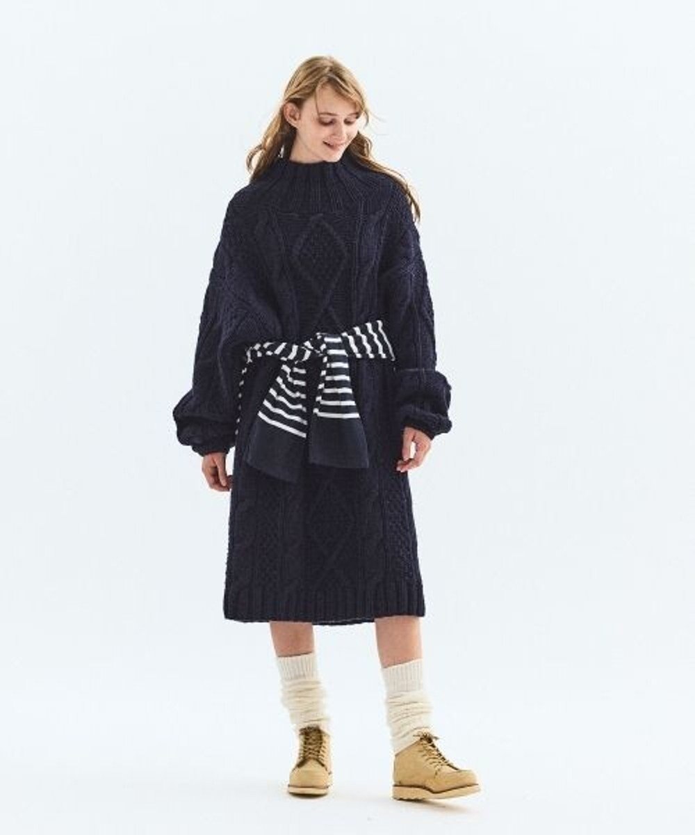 LENO ARAN ONEPIECE　アラン柄ニットワンピース 