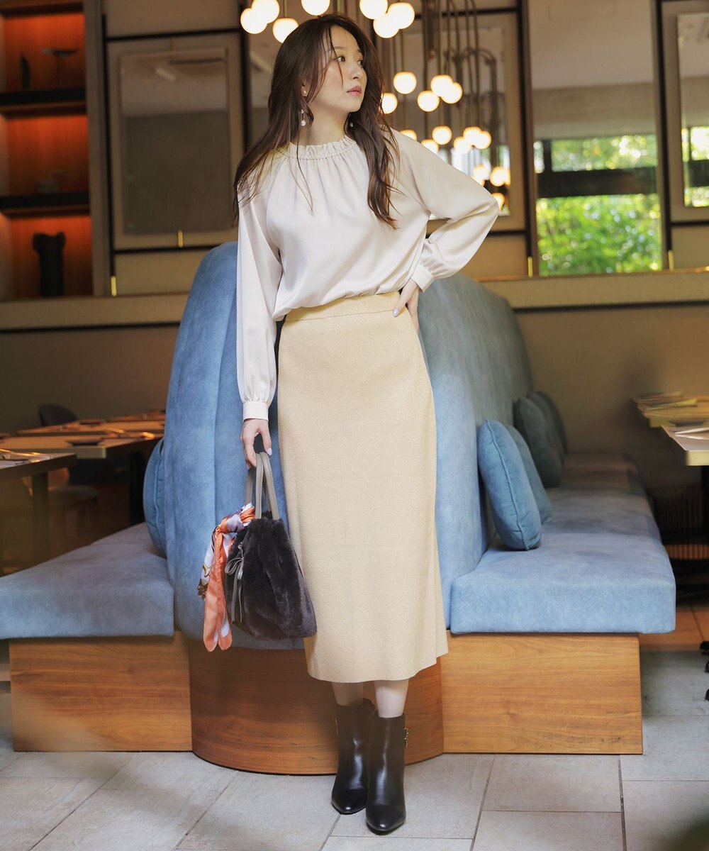 ANY SIS S CICA加工 ニット タイト スカート 