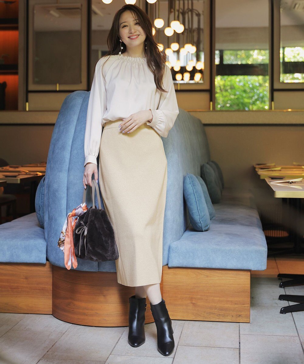 ANY SIS L CICA加工 ニット タイト スカート 