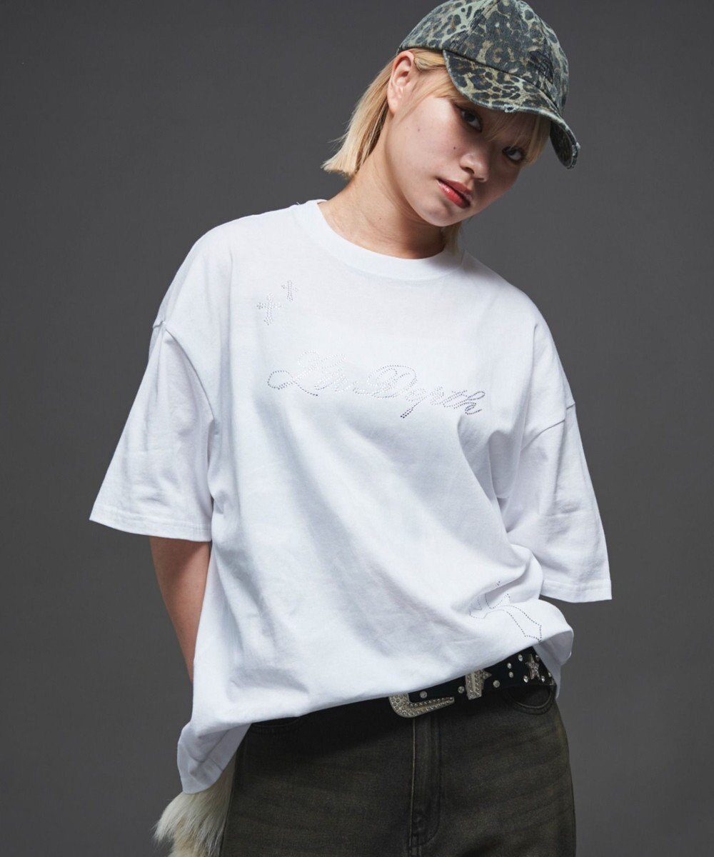 WEGO 【ユニセックス着用ITEM】ラインストーングラフィックT（SS） 