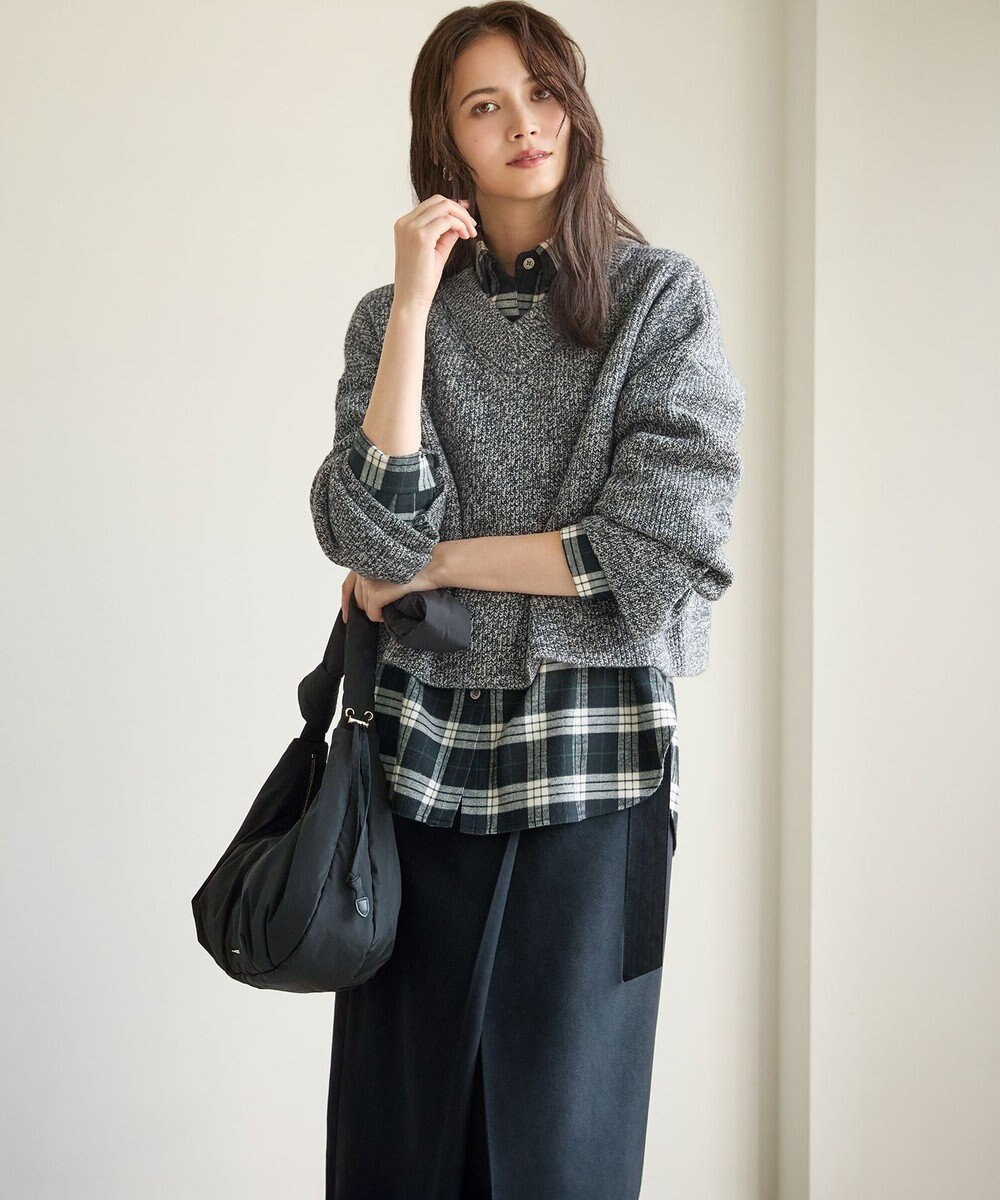 23区 【GOLD LABEL】スウェードタッチレザー ラップスカート 