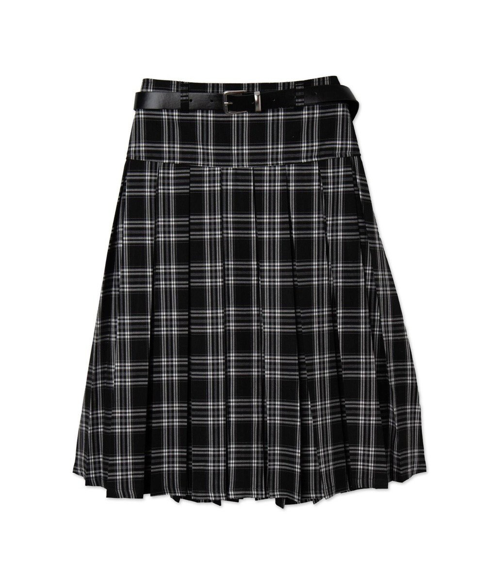 WEGO ベルト付プリーツミドルスカート 