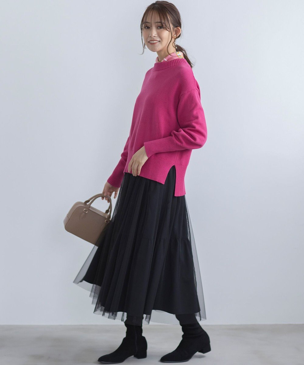 組曲 コットンカシミヤ混 クルーネックニット 