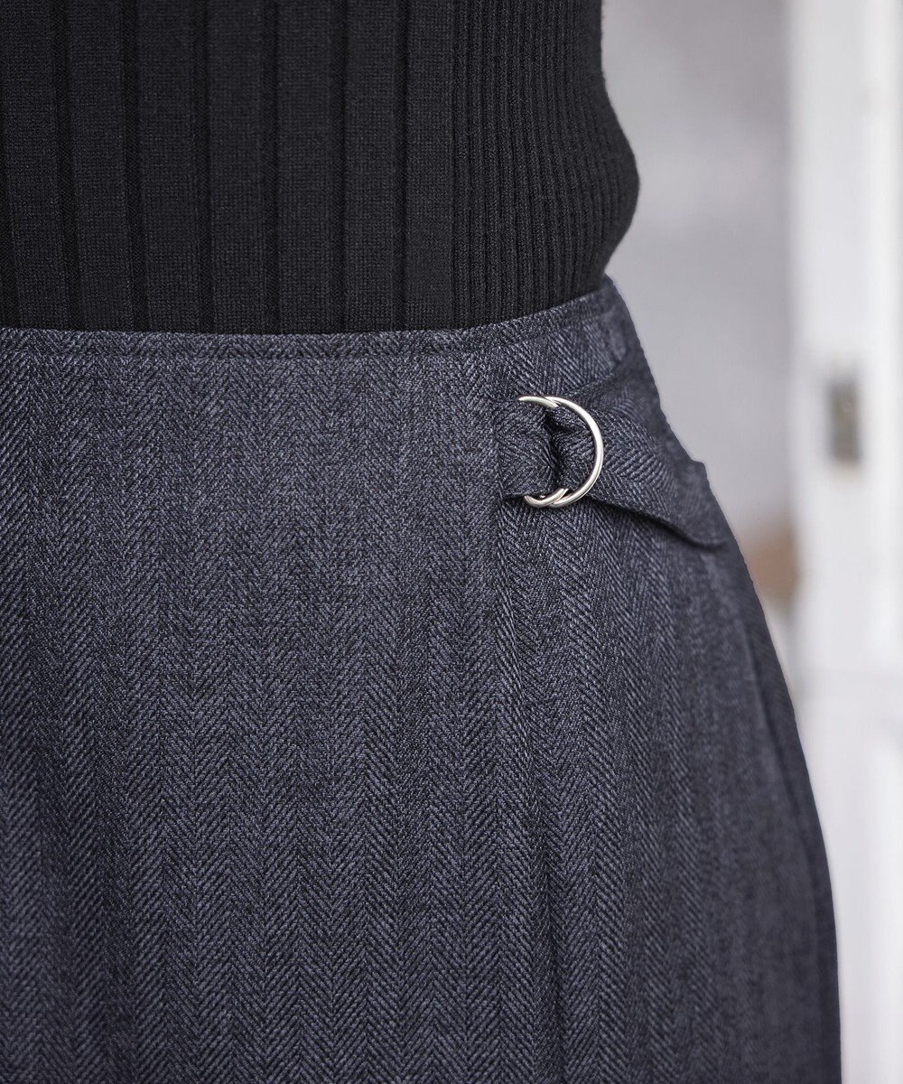 Tiaclasse 【洗える】メランジヘリンボーンツイードスカート 