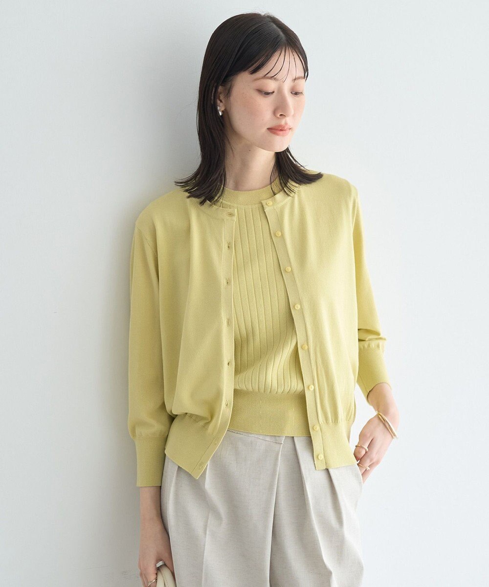 YECCA VECCA 【マシンウォッシャブル】ノースリーブリブニット 