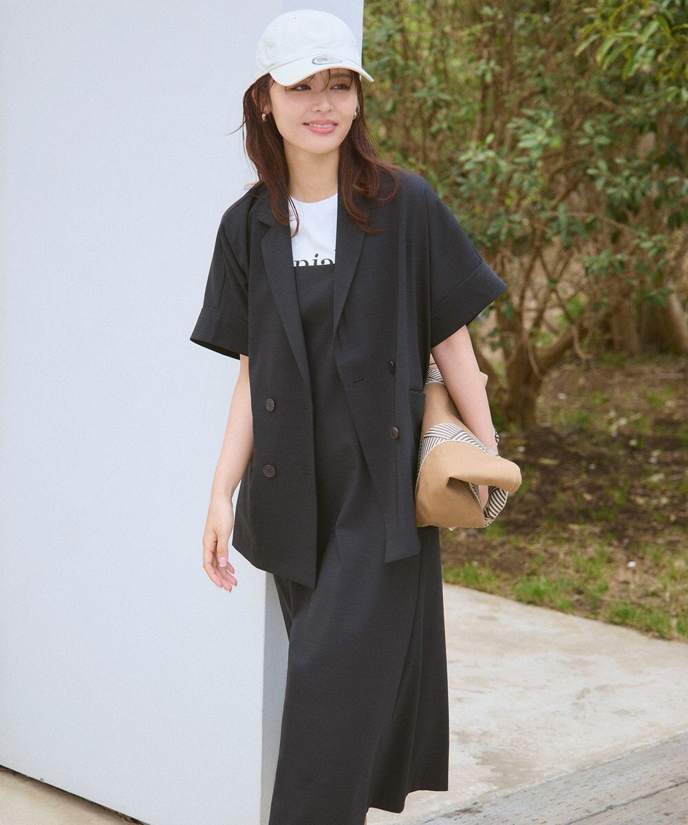 ANY L 【洗濯機可/セットアップ可/UVケア/速乾/イージーケア】サラサラテックリネンキャミソールワンピース 