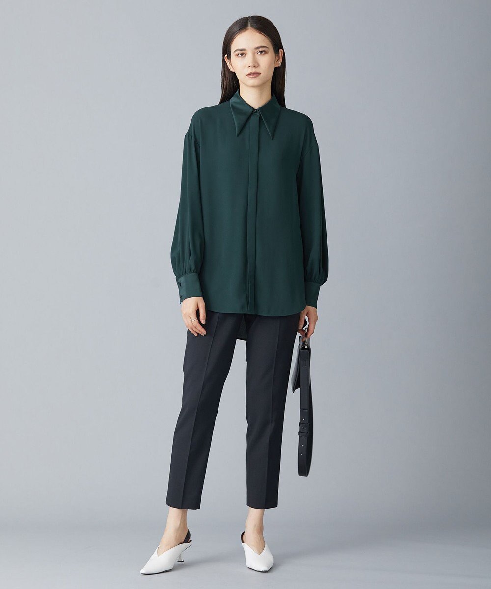 ICB 【新色追加・洗える】 ウールマットウース テーパードパンツ 