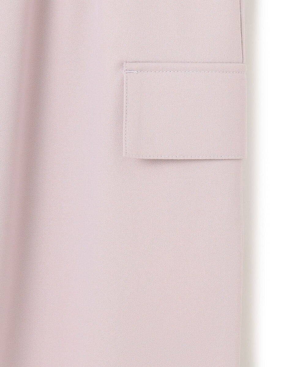 ICB 【洗える】ウォームサテン ワイドストレートカーゴパンツ 