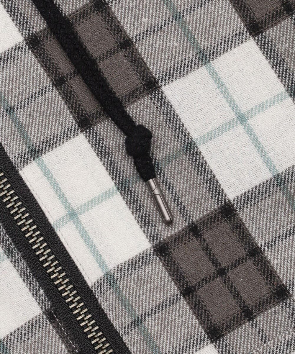 WEGO 【ユニセックス着用ITEM/MLサイズ展開】チェックグラフィックZIPパーカー（LS） 