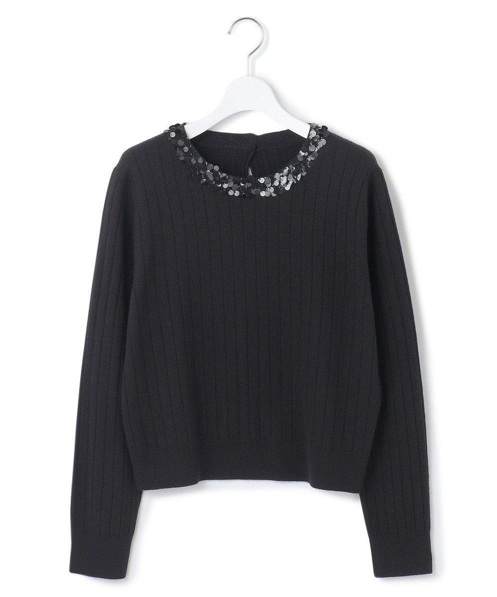 23区 スパンコール ワイドリブ ニット 