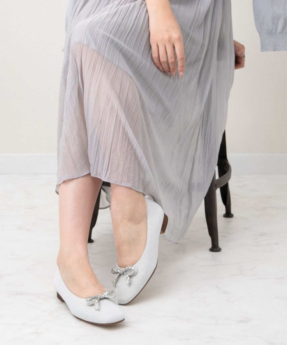 Bridget Birkin 【Bridget Birkin】ビジューリボンラメパンプス 