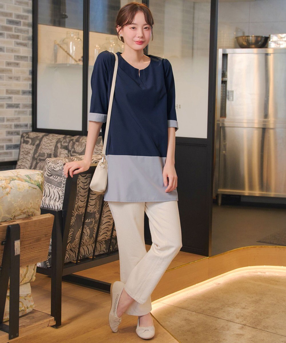 Tiaclasse L 【新色追加】バイカラーチュニック 