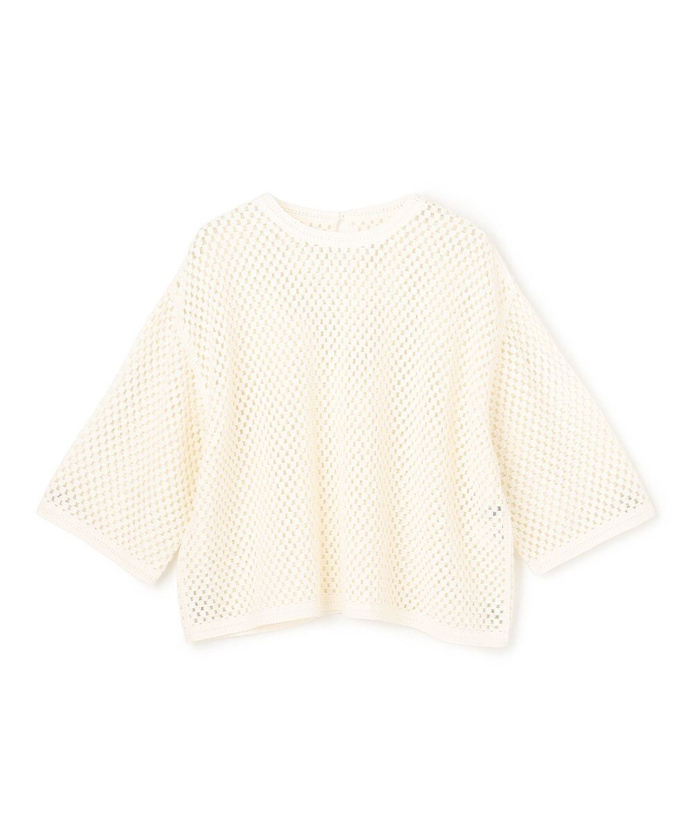 UNFILO L クロシェレースニット ハーフスリーブ プルオーバー 