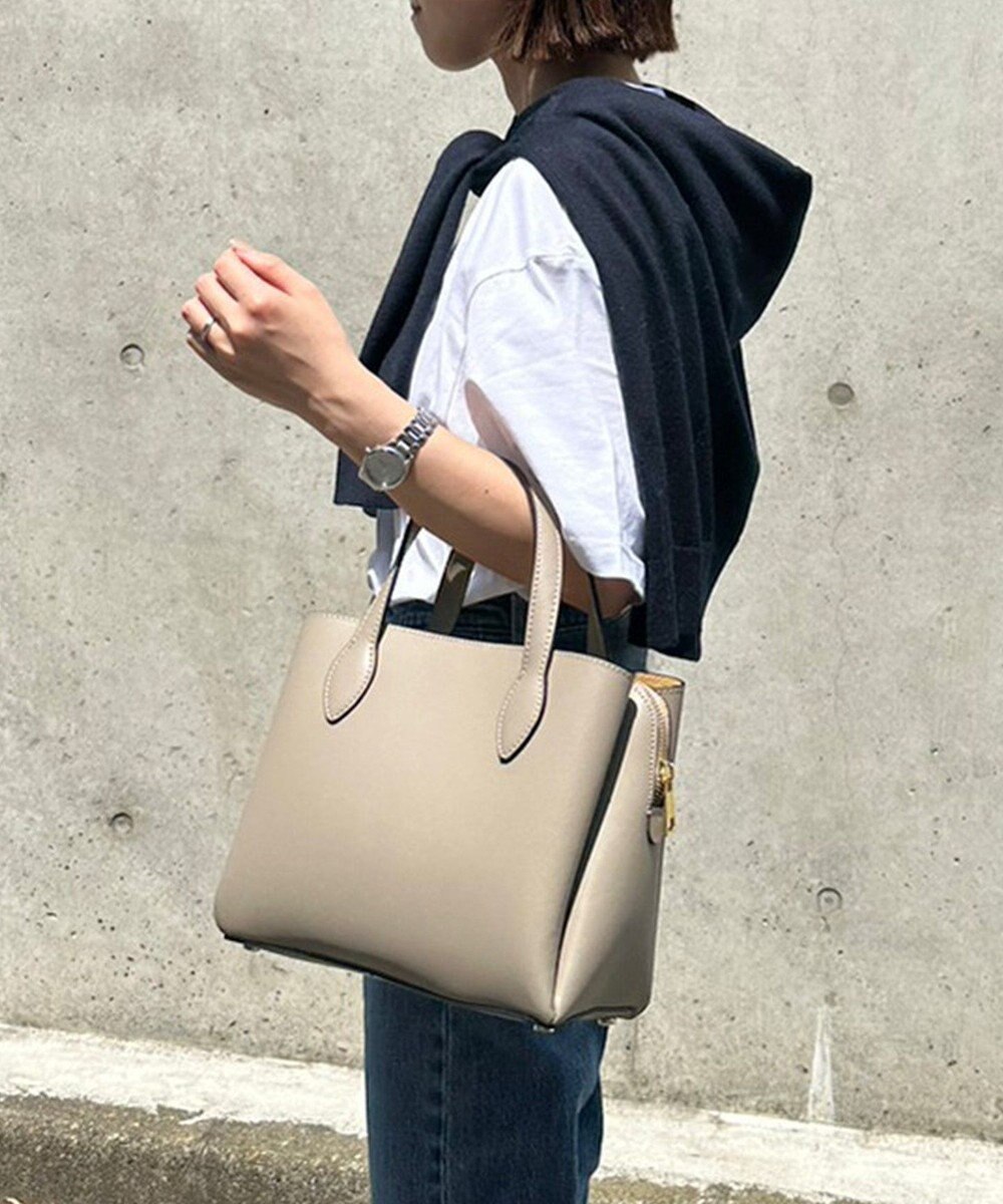 MARCO BIANCHINI 【MADE IN ITALY】2way マルチポケットハンドバッグ TAUPE CHIARO