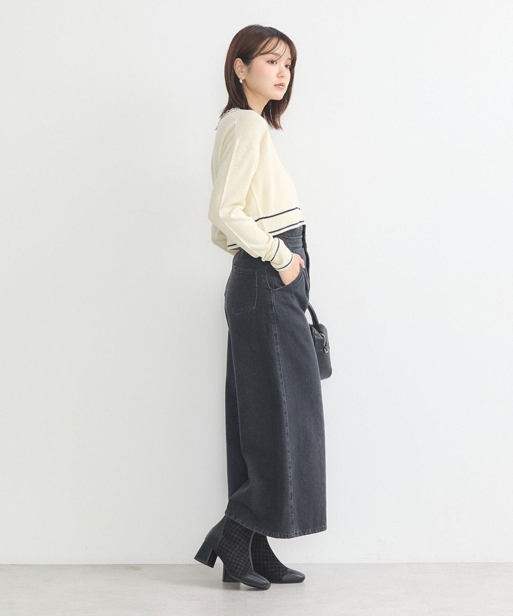 earth music&ecology キャットロゴショートニットプルオーバー 