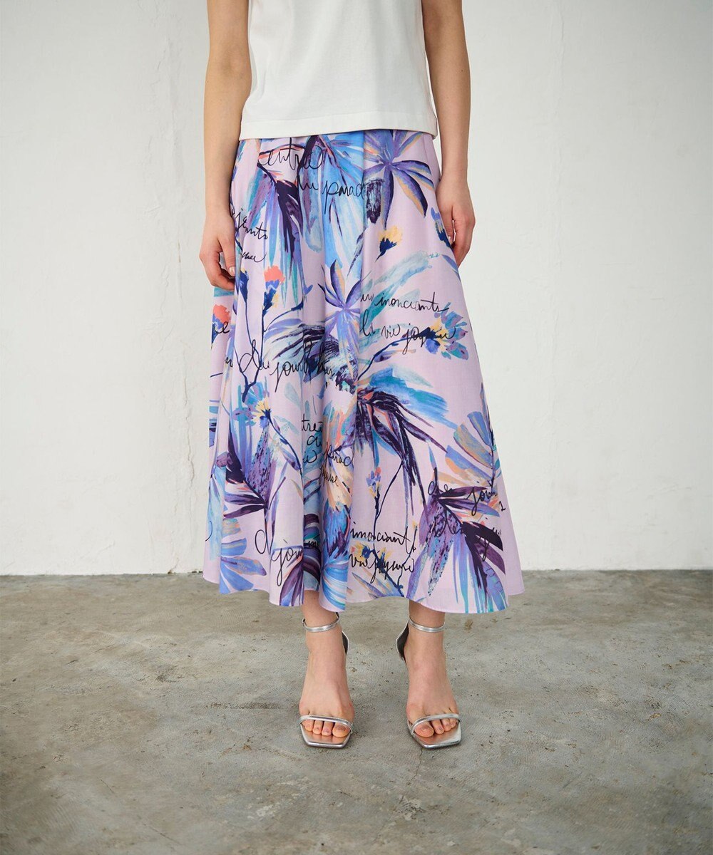 GRACE CONTINENTAL リゾートリーフプリントスカート 