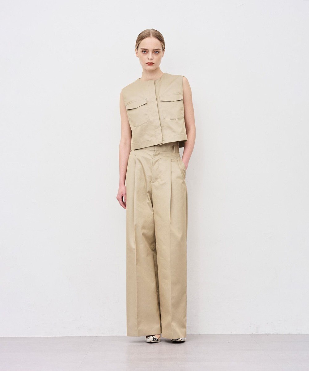 uncrave チノギャバジン ワイドトラウザー 