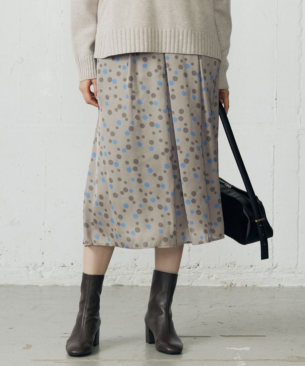 自由区 L マルチポルカドットプリント スカート 