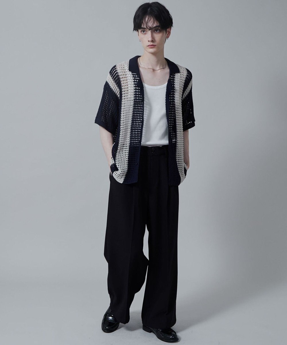 WEGO マルチストライプニットシャツ（S） 