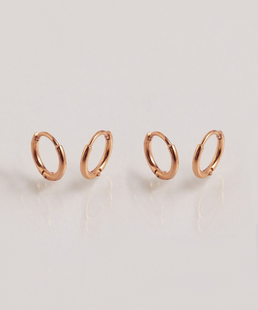 Phoebe 【金属アレルギー対応】ミニフープペアピアス  ローズゴールド/BOX付き 