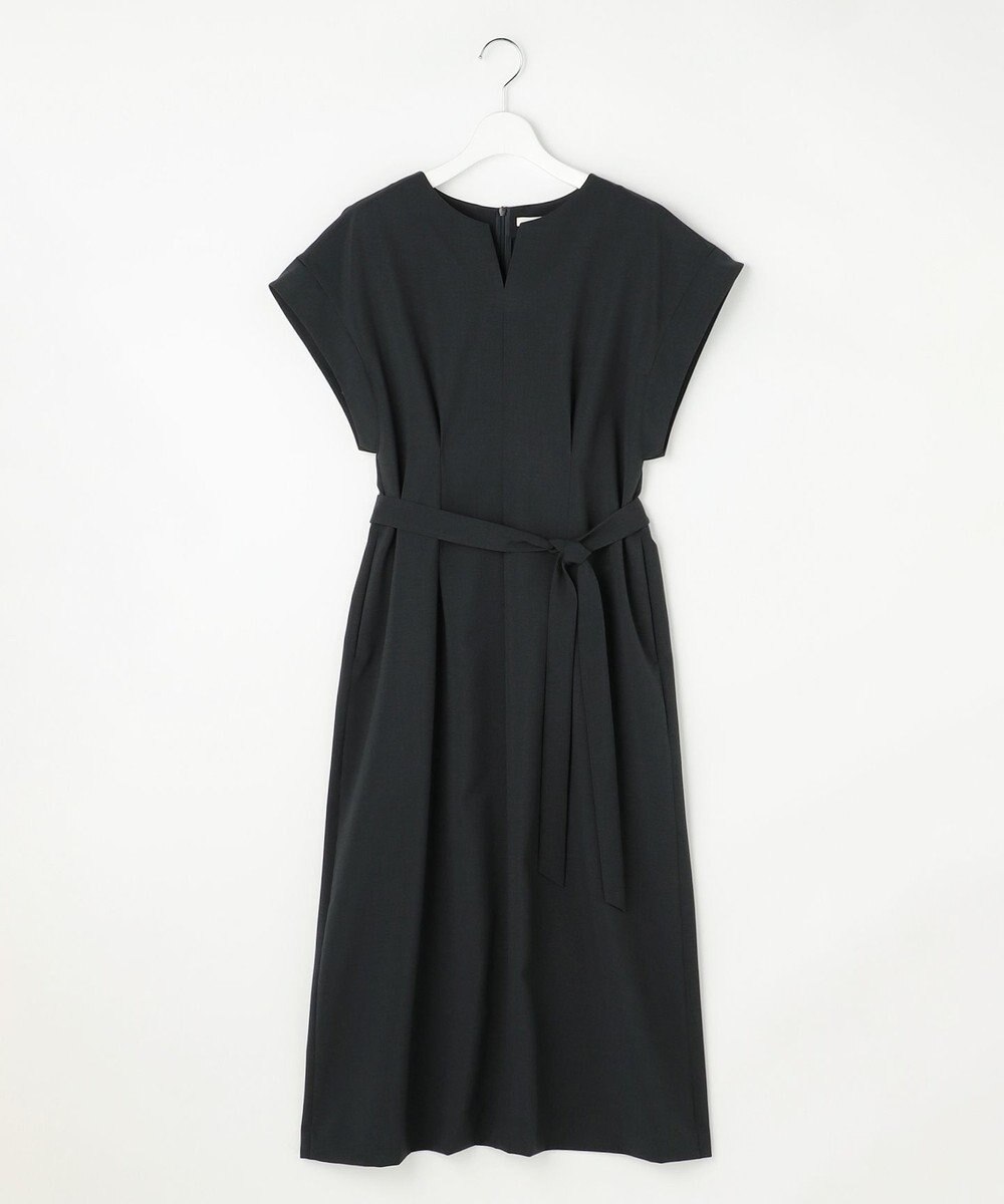 自由区 【ベルト付き】ウーステッドライク ワンピース 