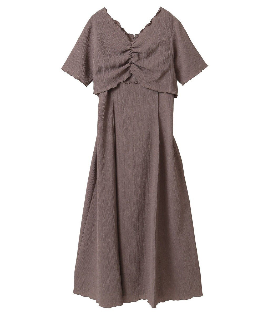 earth music&ecology ＳＥＴ２点ギャザーカットカーデ＋キャミワンピース 