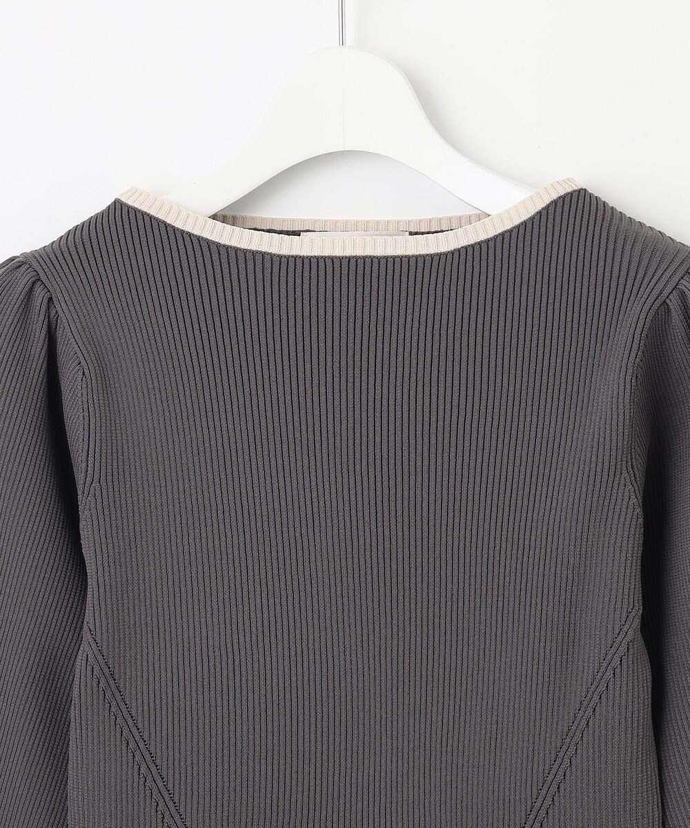 Feroux 【洗える】バイカラーペプラム ニット 