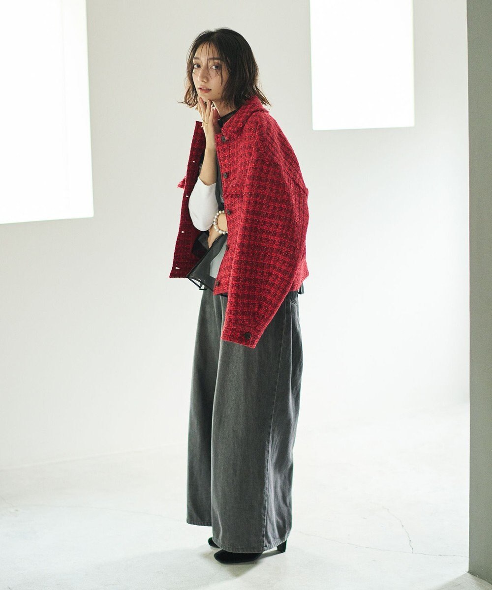 #Newans ツイードブルゾン 