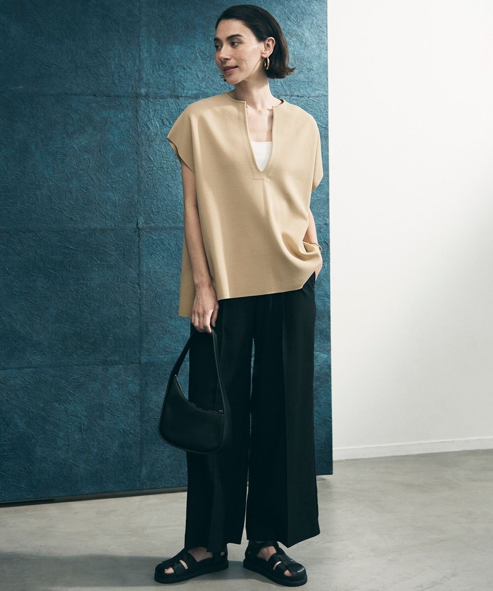 UNFILO L 【WEB限定カラー】スゴ機能美ニット キーネック ジレ 