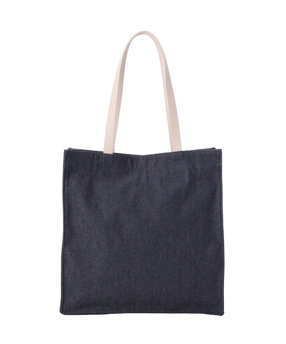 Maison de FLEUR デニムブランドロゴスクエアトートバッグ 