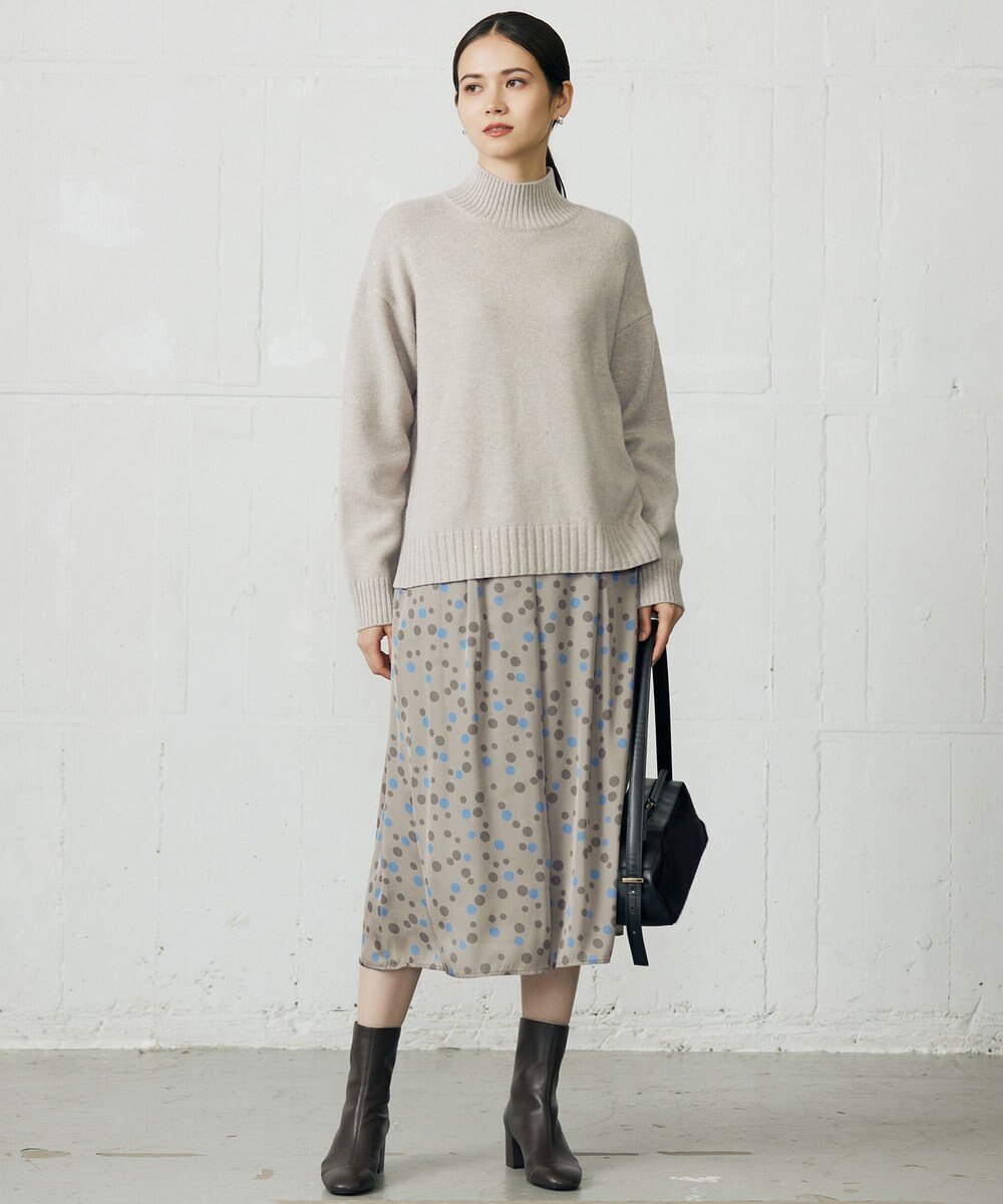 自由区 L マルチポルカドットプリント スカート 