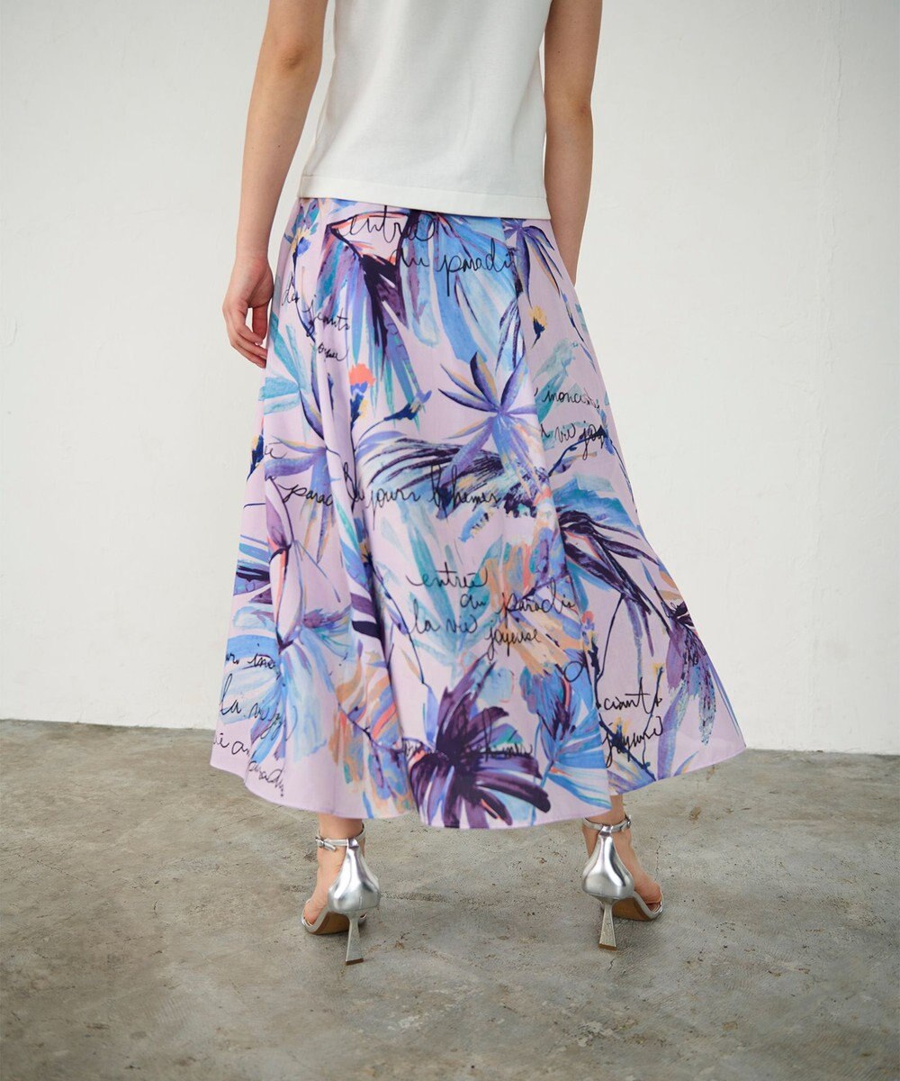 GRACE CONTINENTAL リゾートリーフプリントスカート 