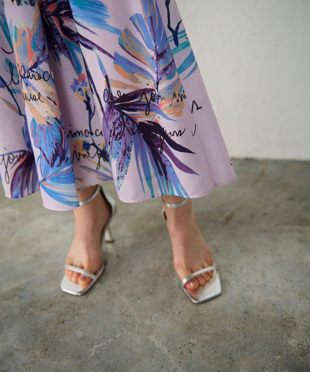 GRACE CONTINENTAL リゾートリーフプリントスカート 