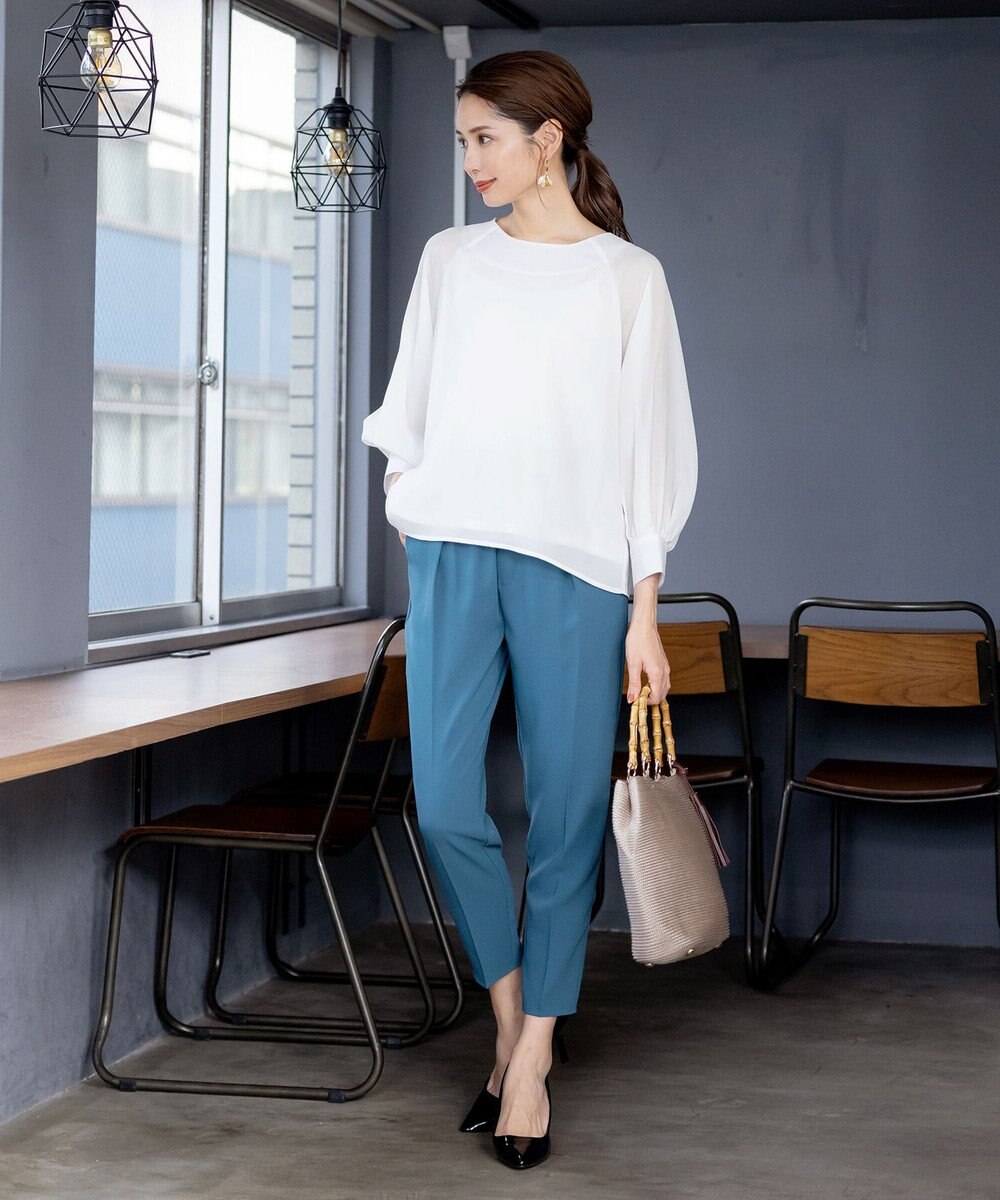 Tiaclasse 【洗える】ラグランパフスリーブブラウス 