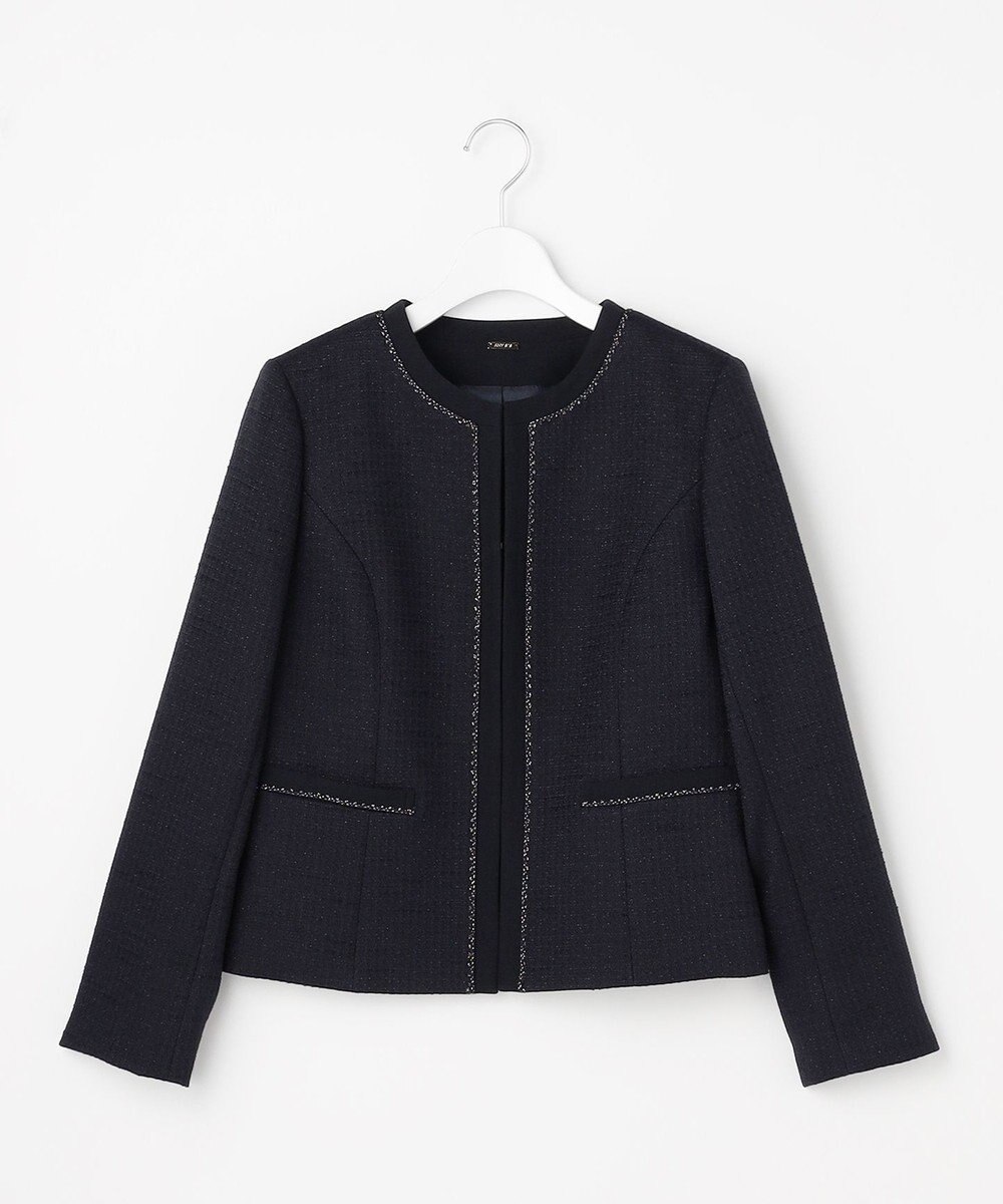 ANY SIS リップルボーダーストレッチ ジャケット 