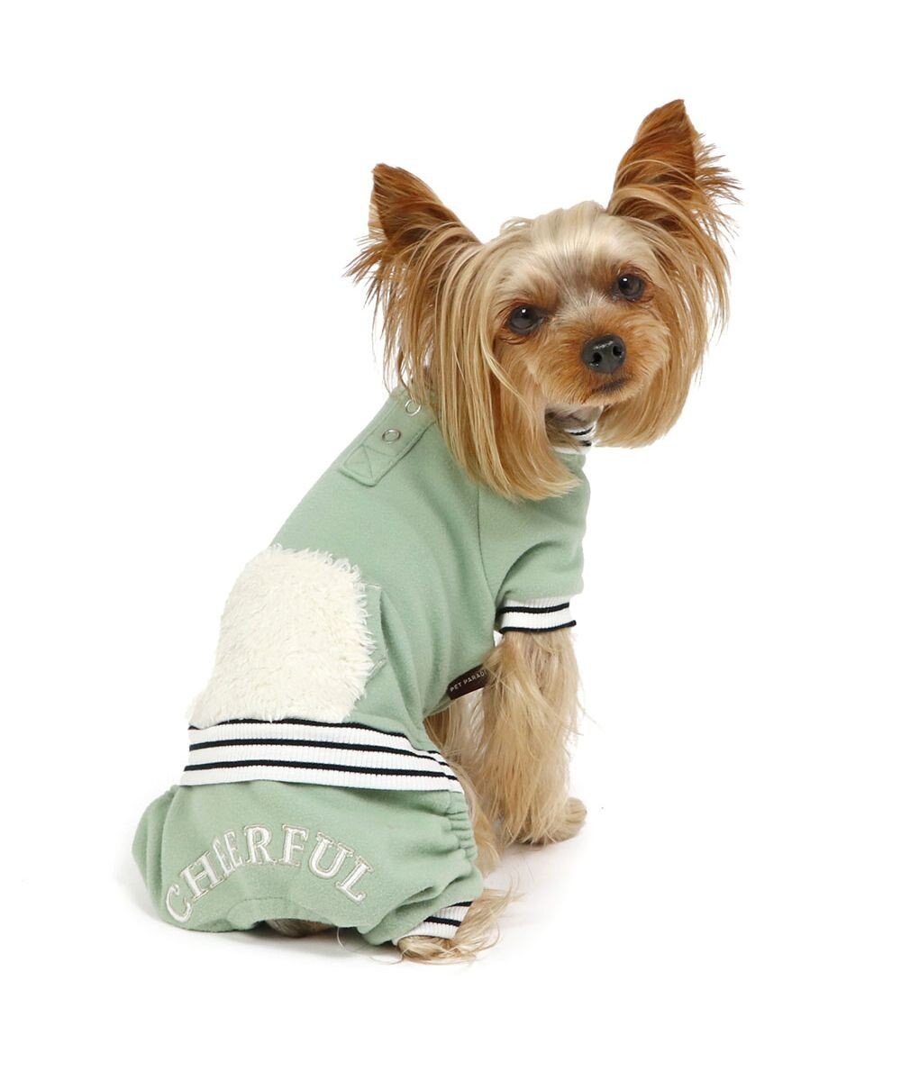 PET PARADISE ペットパラダイス 縞柄リブ   ロンパース《カーキ 》 小型犬 