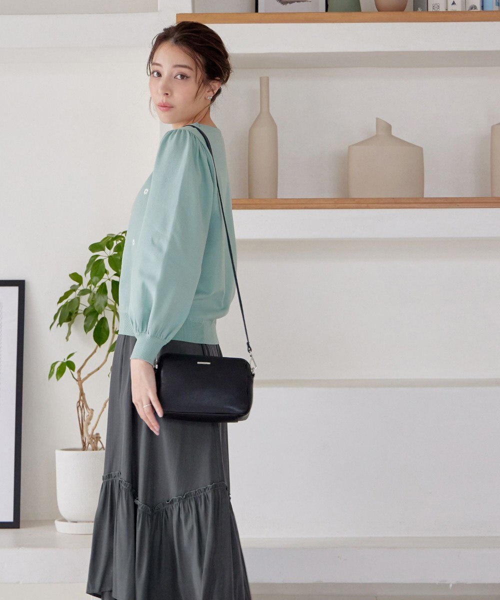 Tiaclasse 【洗える】フラワー刺繍ニットトップス 