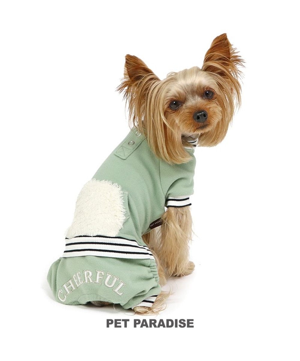 PET PARADISE ペットパラダイス 縞柄リブ   ロンパース《カーキ 》 小型犬 カーキ 縞柄